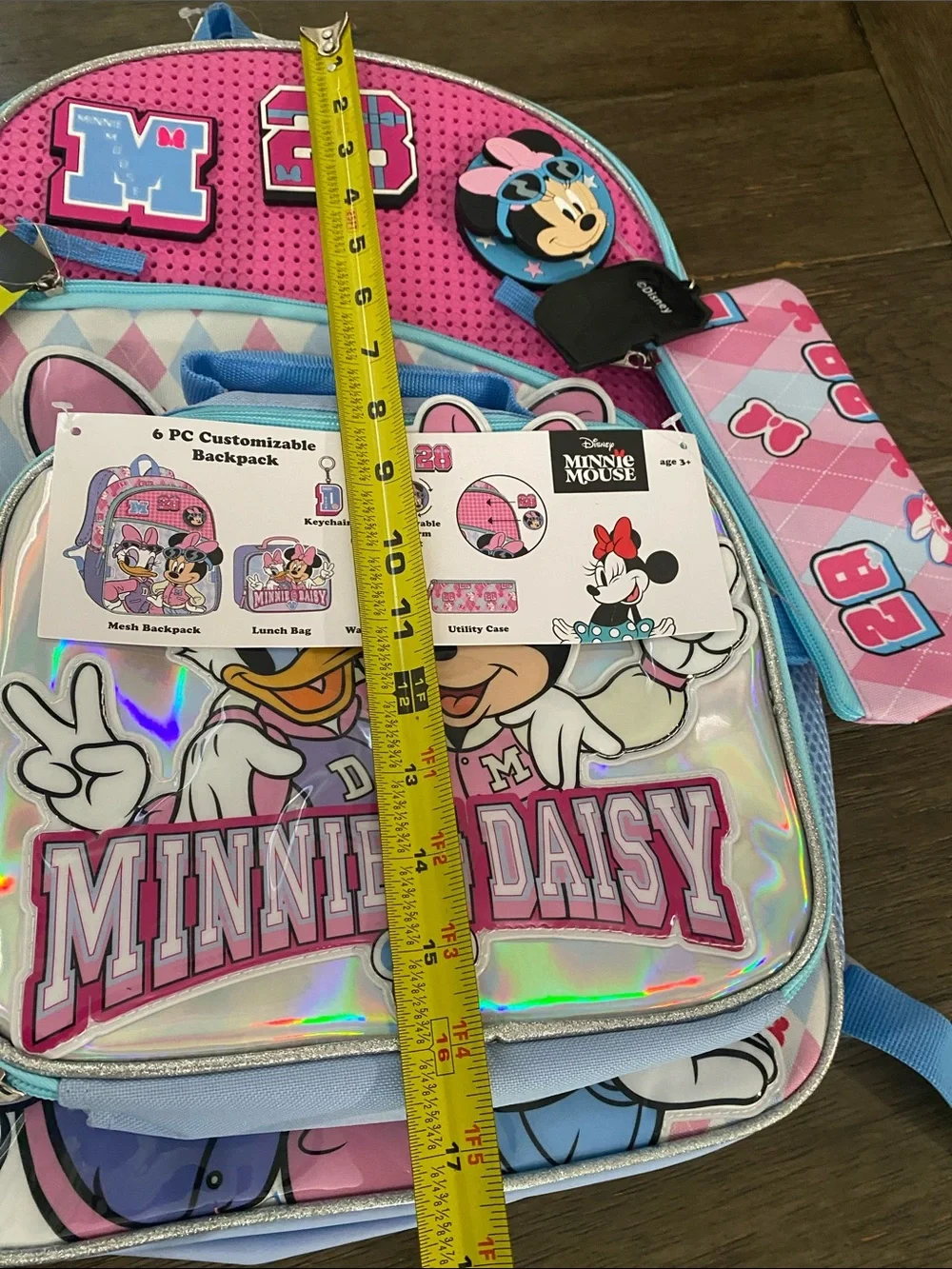 Disney Minnie & Daisy Pink and Light Blue Kids Backpack with Lunch Bag